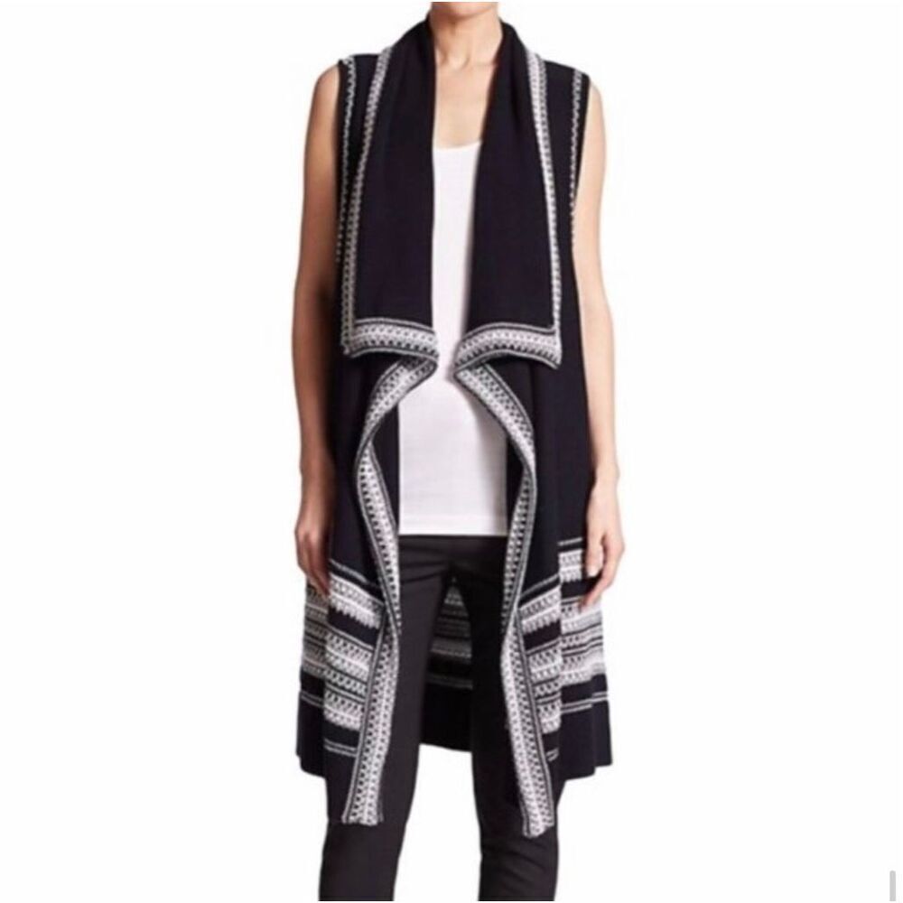 VINCE. | Duster‎ Vest Cardigan Sweater Knit Long Line 100% cotton | Size Medium